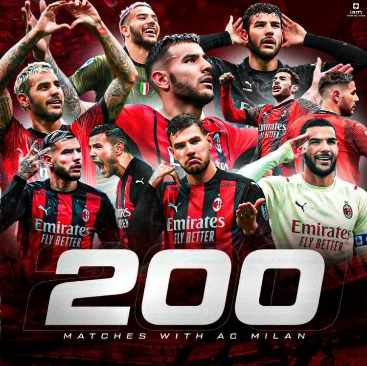 AC米兰比赛_特奥:很高兴也很自豪代表AC米兰出战200场比赛AC米兰比赛,继续前进!