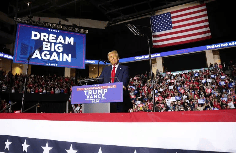 皇冠信用网登1_2024年美国大选最新动态:特朗普以95票对哈里斯35票暂时领先