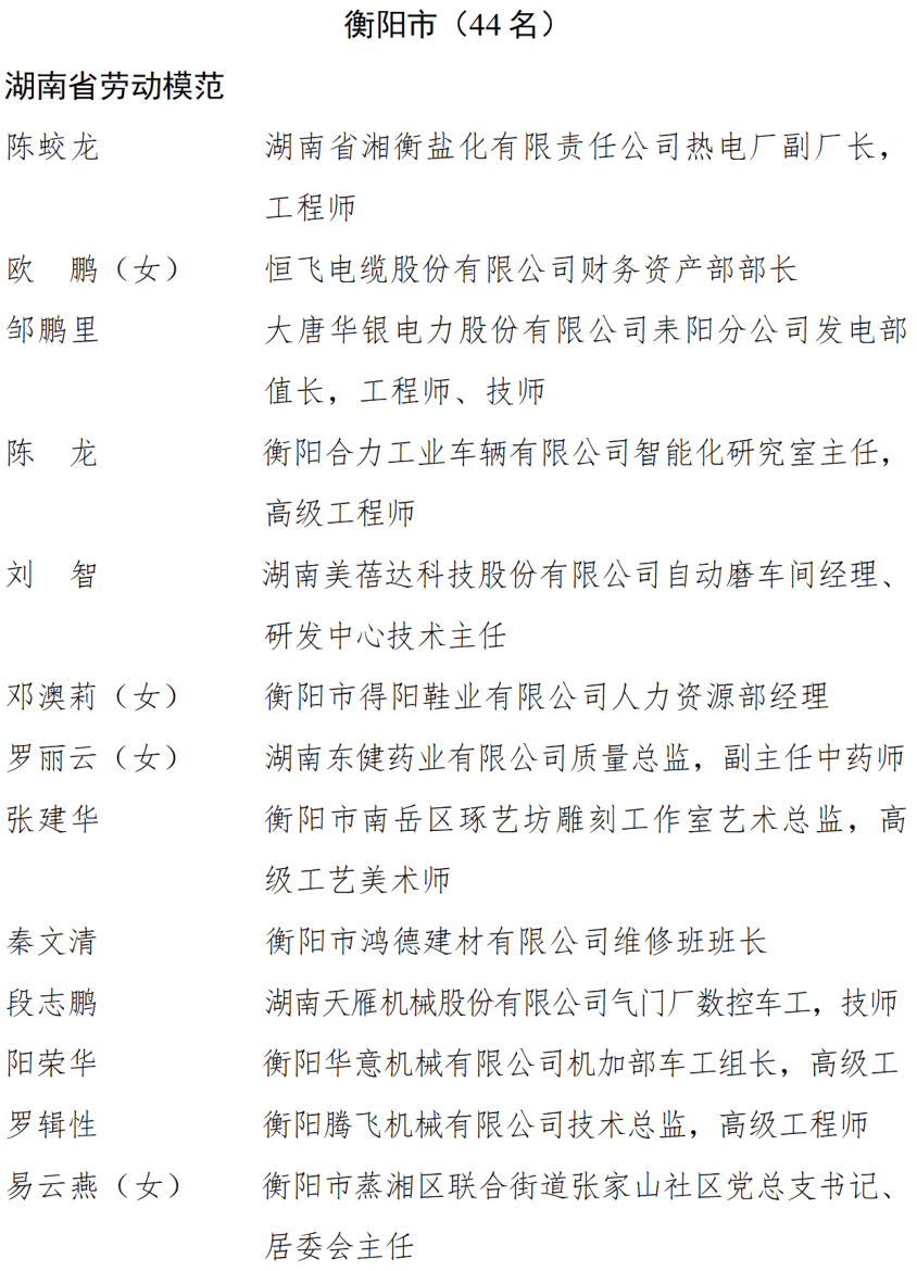 皇冠信用盘开户_中共湖南省委湖南省人民政府关于表彰湖南省劳动模范和先进工作者的决定