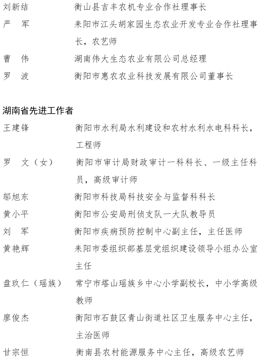 皇冠信用盘开户_中共湖南省委湖南省人民政府关于表彰湖南省劳动模范和先进工作者的决定