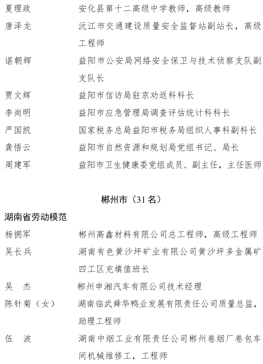 皇冠信用盘开户_中共湖南省委湖南省人民政府关于表彰湖南省劳动模范和先进工作者的决定