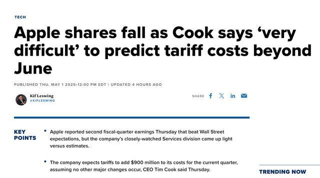 皇冠信用盘如何申请_外媒：苹果将从美购买190亿颗芯片 库克称“很难”预测6月后的关税成本