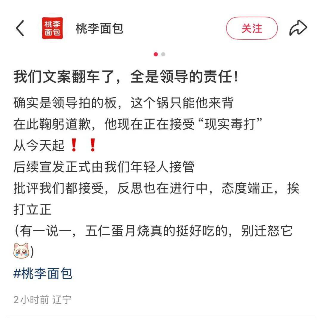 捷克U21 vs 苏格兰U21_“文案翻车是领导全责！”桃李面包道歉：挨打立正捷克U21 vs 苏格兰U21，后续宣发由年轻人接管！“年轻没饱尝生活毒打”广告引争议，公司股价已连跌多年